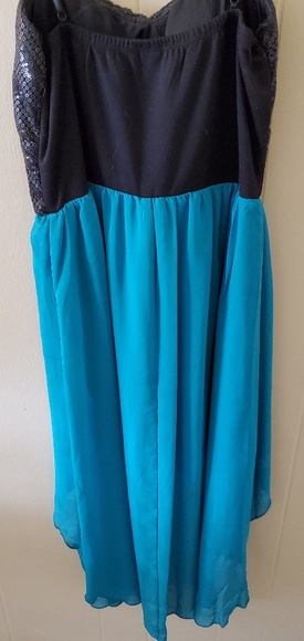 High to Low Teal Dress - Size L - Picture 2 of 4